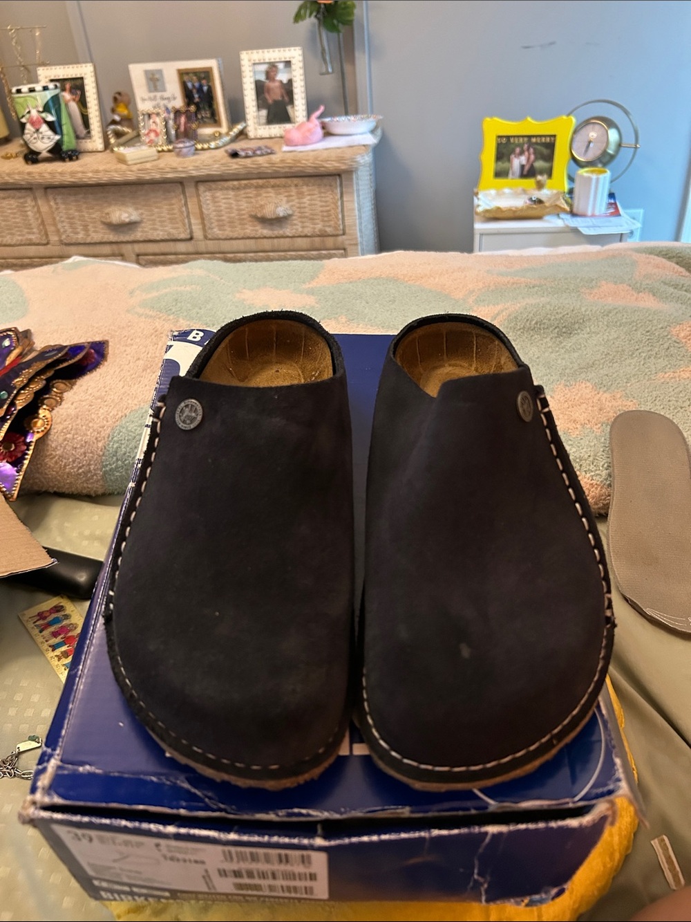 Birkenstock Midnight Blue Premium Zermatt Suede Mule Clogs Amazon $218